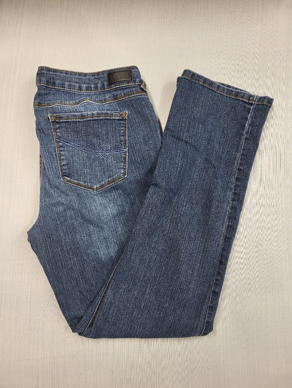 Natural Reflections Comfort Stretch Jeans - Womens 14A Blue Mid Rise Medium Wash